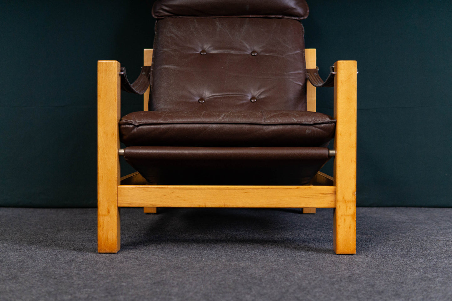 ledersessel mit ottoman