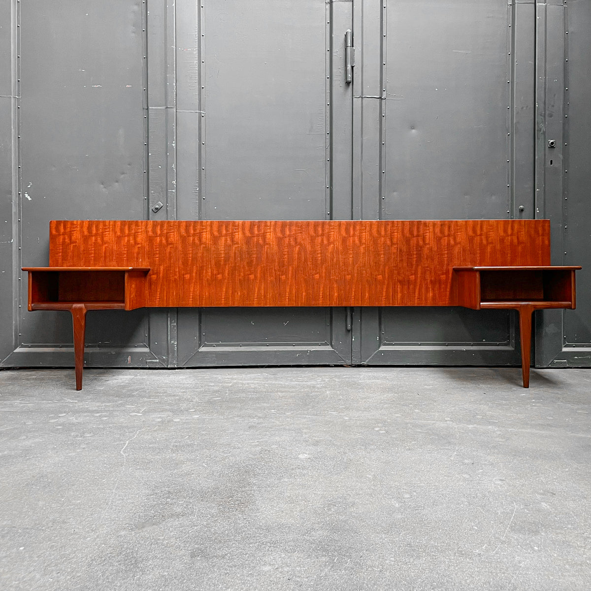 mid-century doppelbett-kopfteil in teak - 1960er jahre, 264cm breite