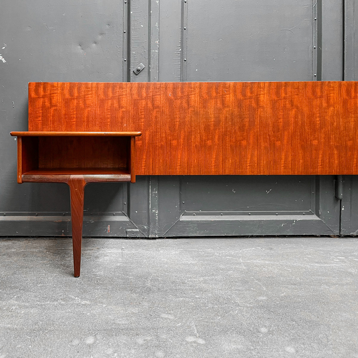 mid-century doppelbett-kopfteil in teak - 1960er jahre, 264cm breite
