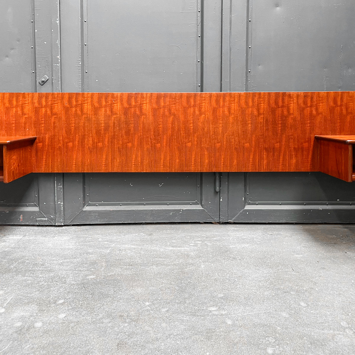 mid-century doppelbett-kopfteil in teak - 1960er jahre, 264cm breite