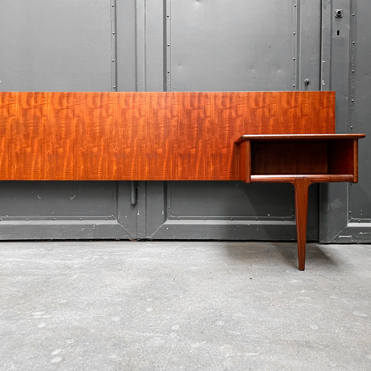 mid-century doppelbett-kopfteil in teak - 1960er jahre, 264cm breite