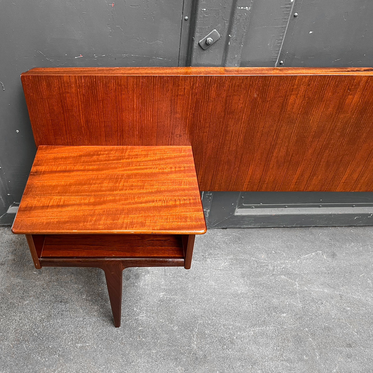 mid-century doppelbett-kopfteil in teak - 1960er jahre, 264cm breite