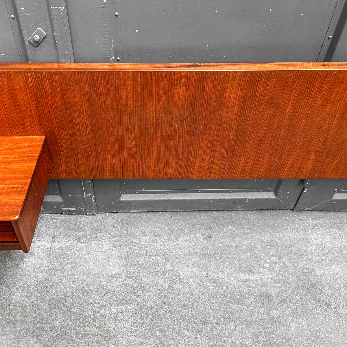 mid-century doppelbett-kopfteil in teak - 1960er jahre, 264cm breite