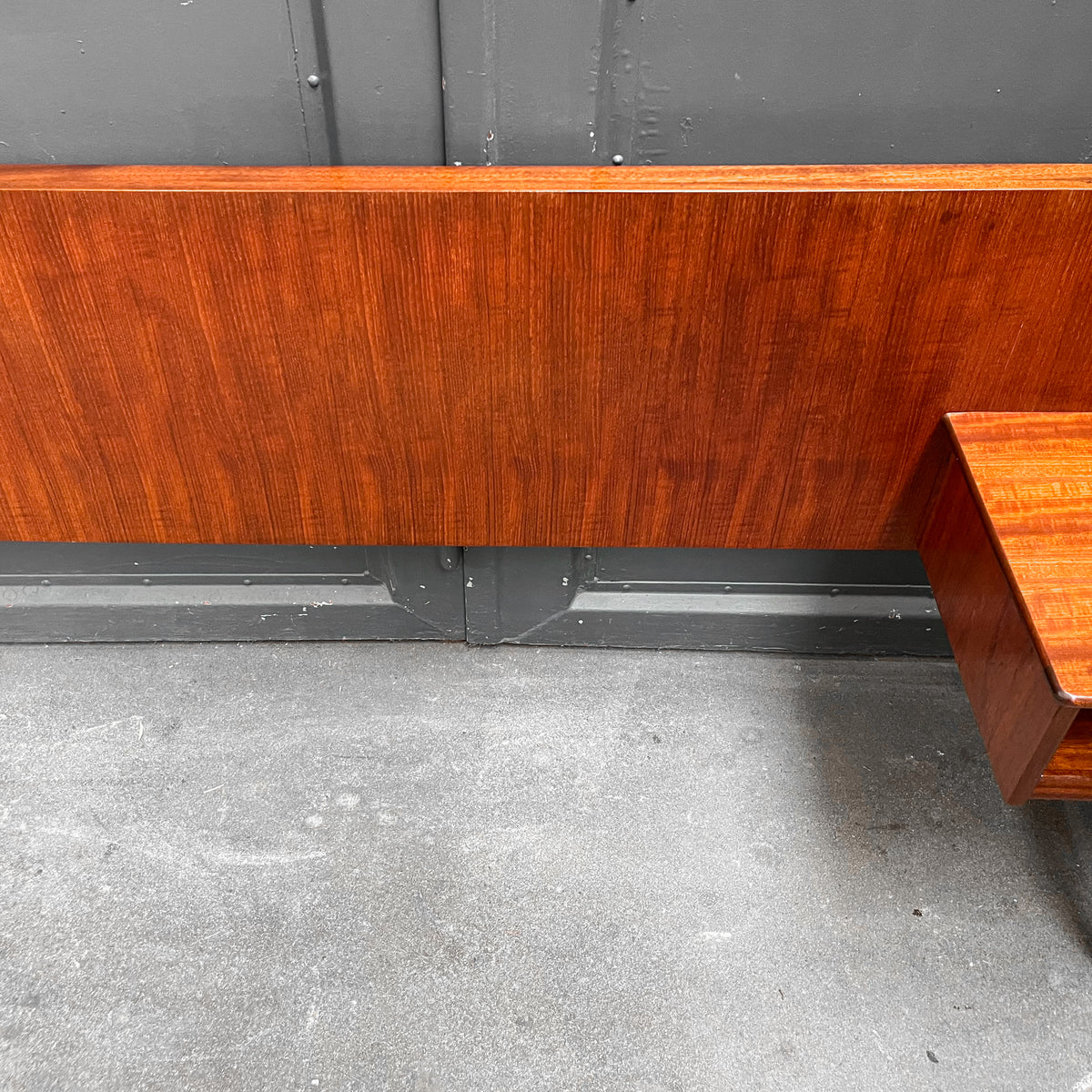 mid-century doppelbett-kopfteil in teak - 1960er jahre, 264cm breite