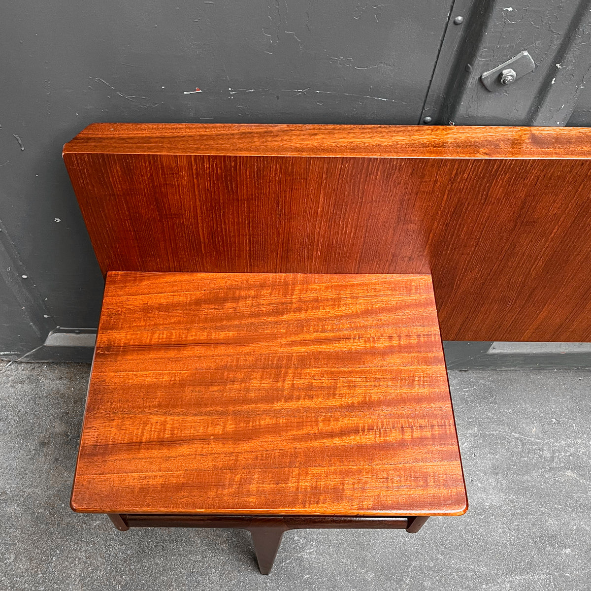 mid-century doppelbett-kopfteil in teak - 1960er jahre, 264cm breite