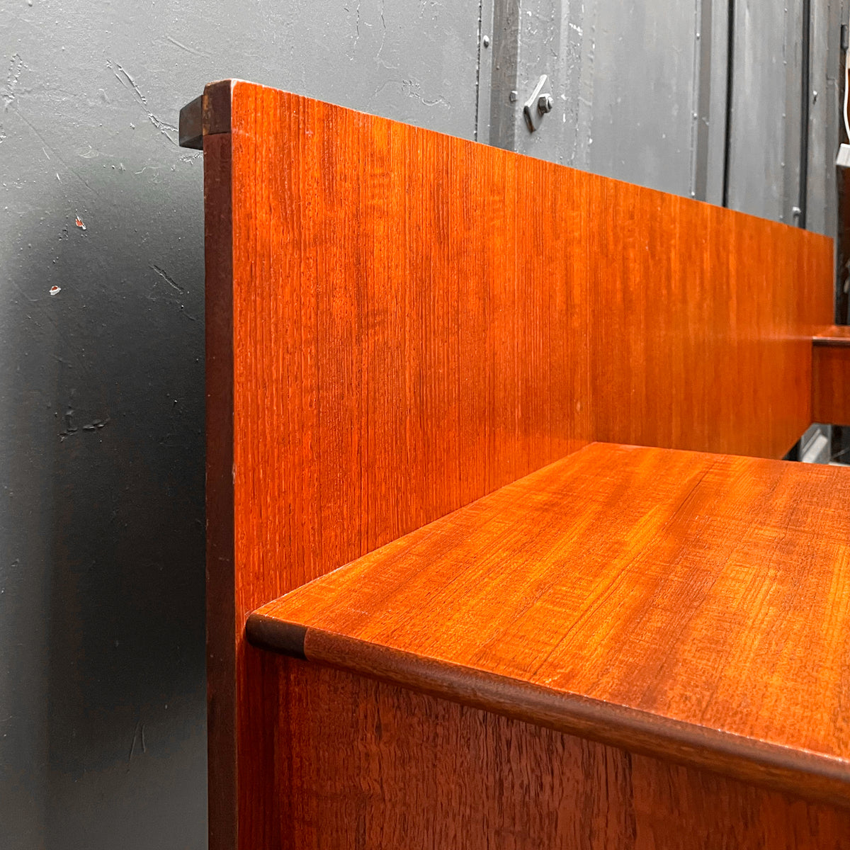 mid-century doppelbett-kopfteil in teak - 1960er jahre, 264cm breite