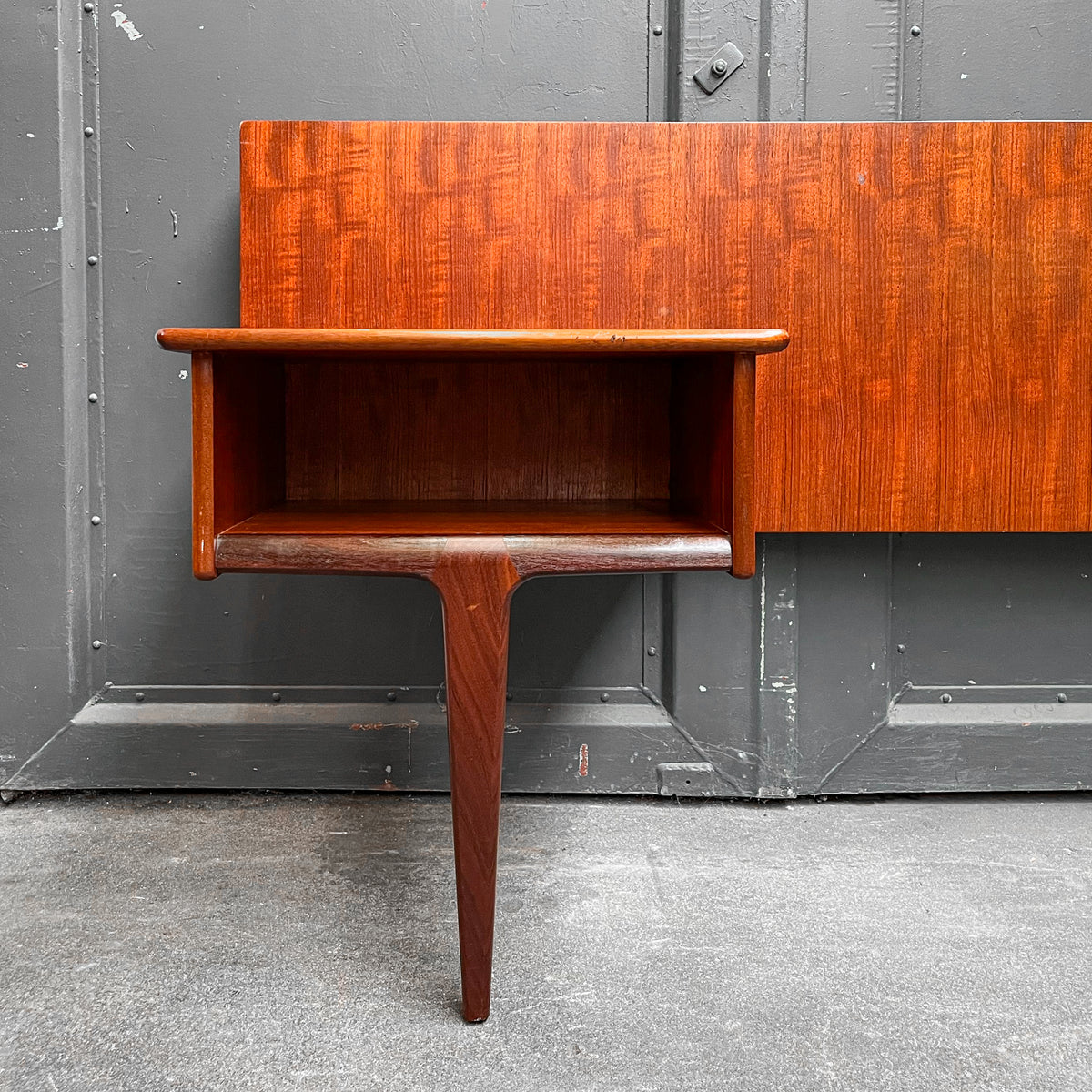 mid-century doppelbett-kopfteil in teak - 1960er jahre, 264cm breite