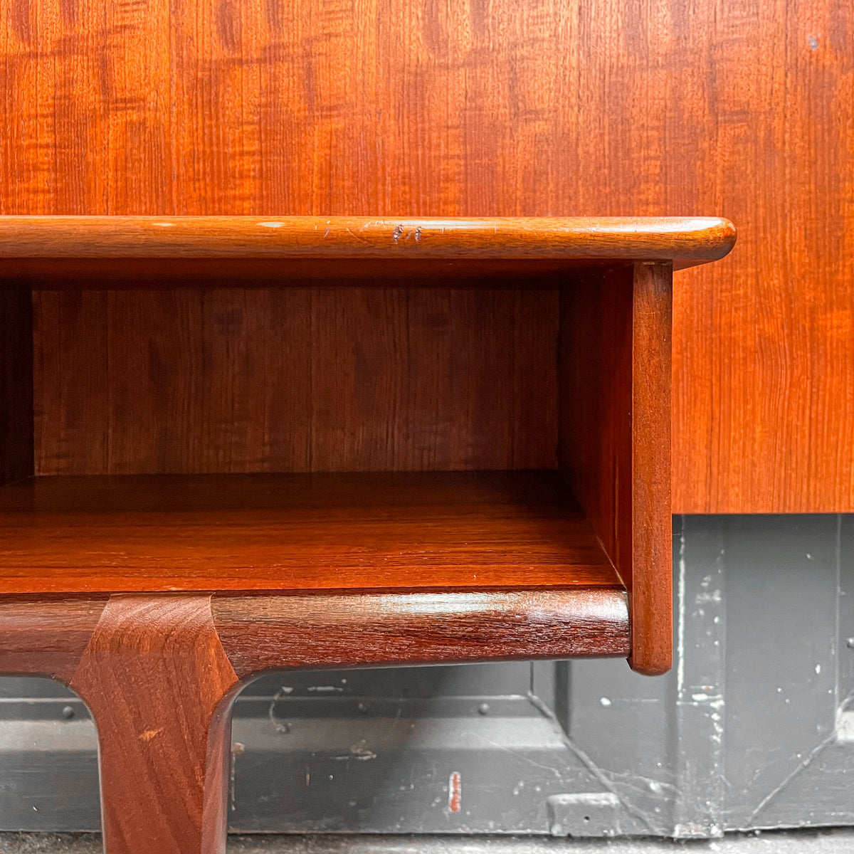 mid-century doppelbett-kopfteil in teak - 1960er jahre, 264cm breite