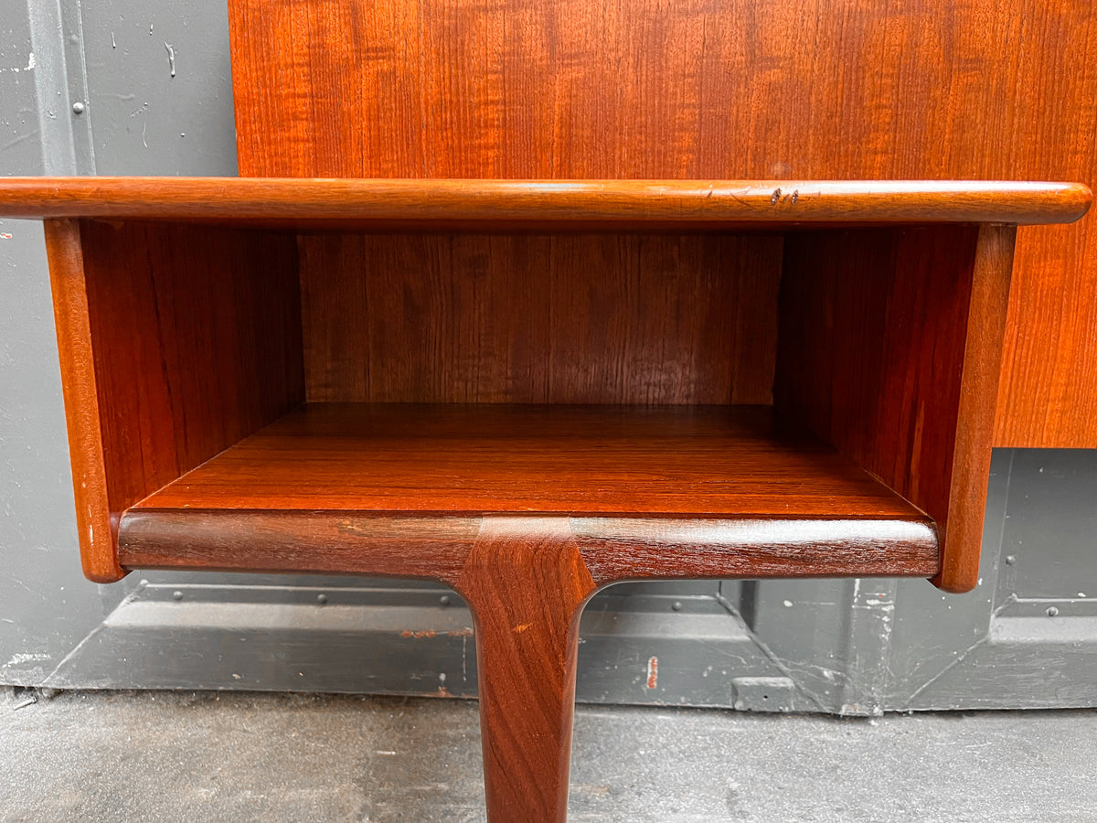 mid-century doppelbett-kopfteil in teak - 1960er jahre, 264cm breite