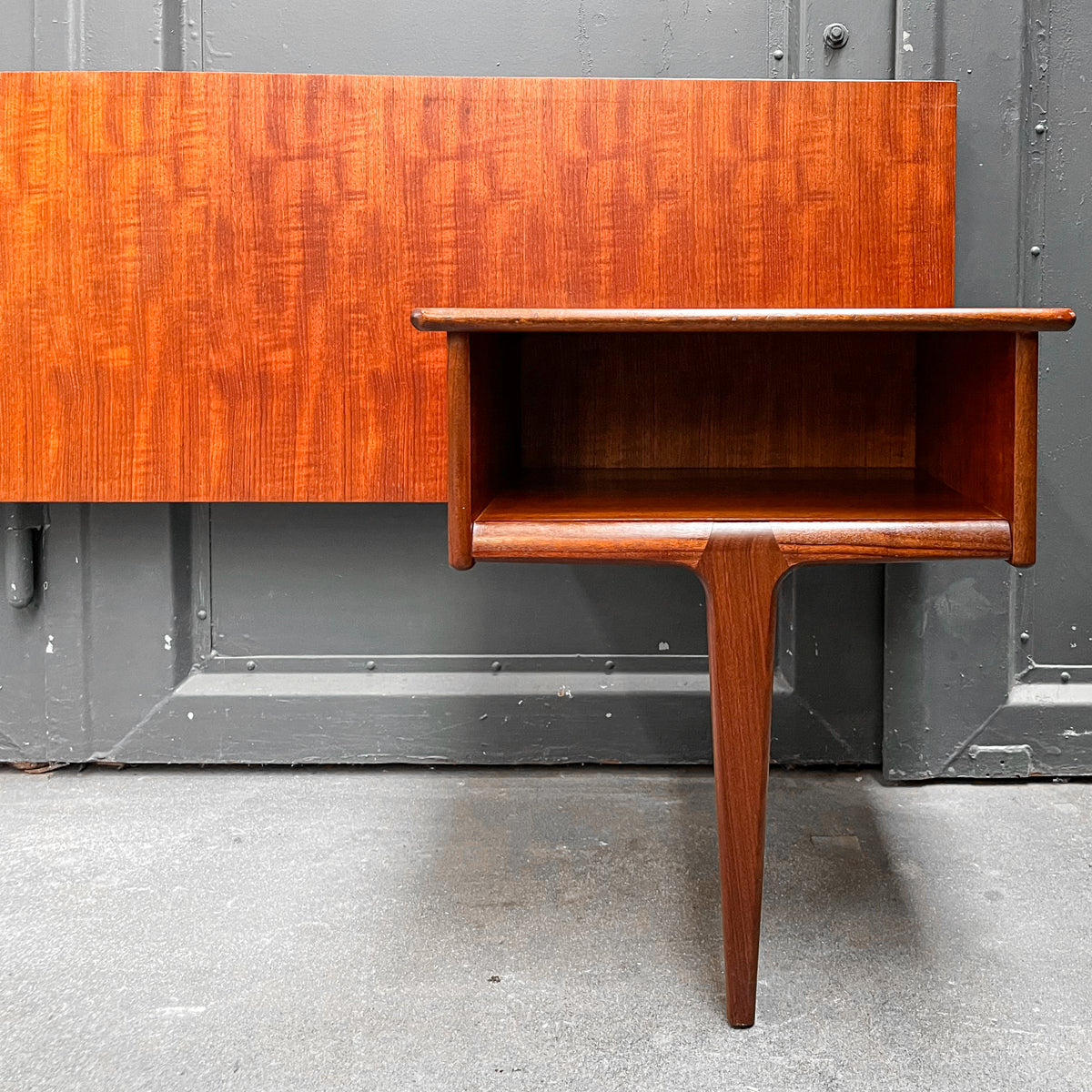 mid-century doppelbett-kopfteil in teak - 1960er jahre, 264cm breite