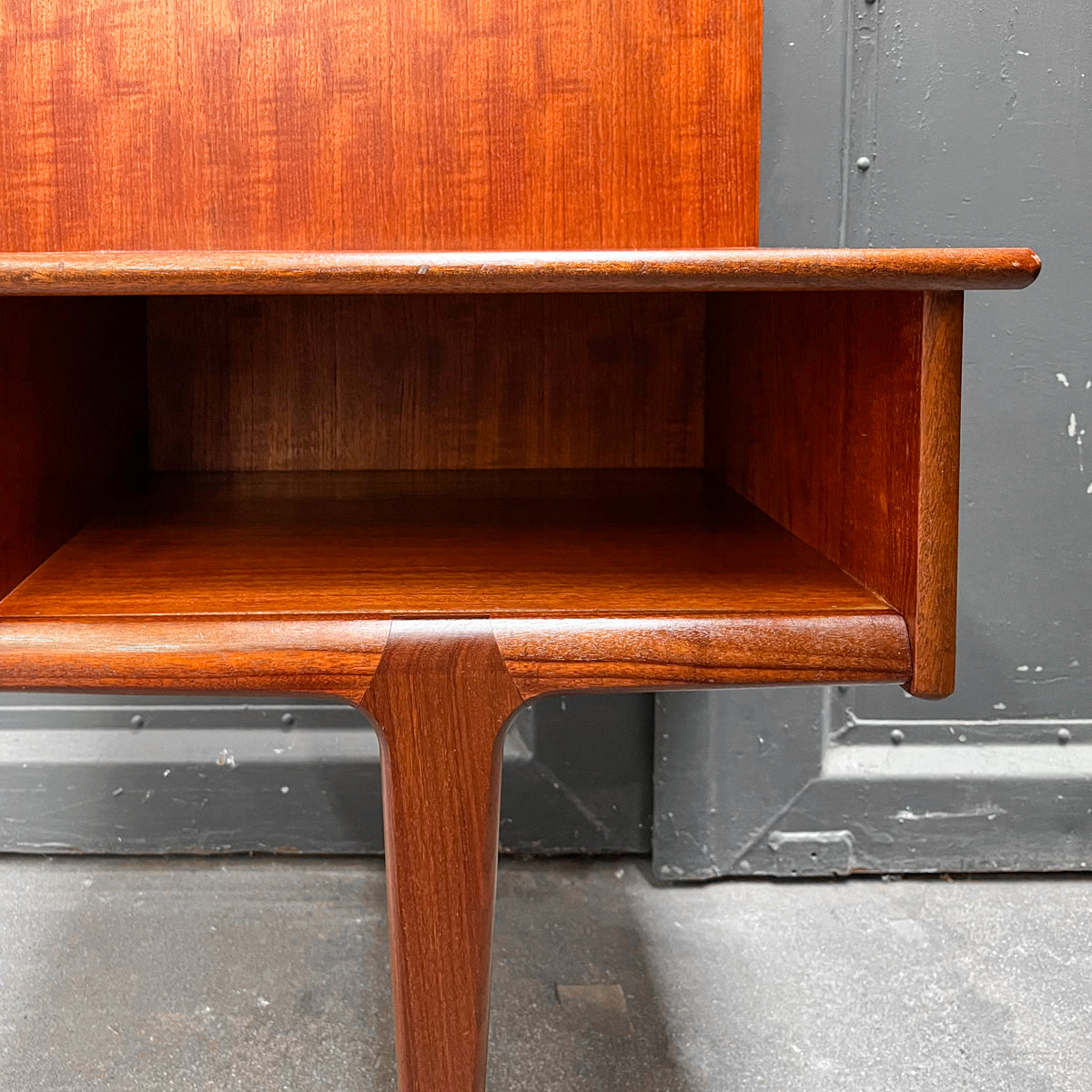 mid-century doppelbett-kopfteil in teak - 1960er jahre, 264cm breite