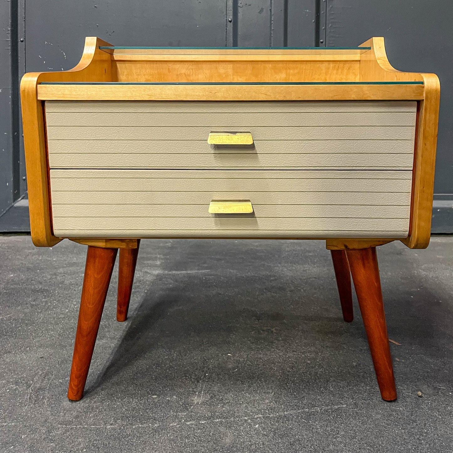 2er set mid-century nachtschränkchen, 1960er jahre - nachttische kommode schrank nightstand alt vintage Y311_2602