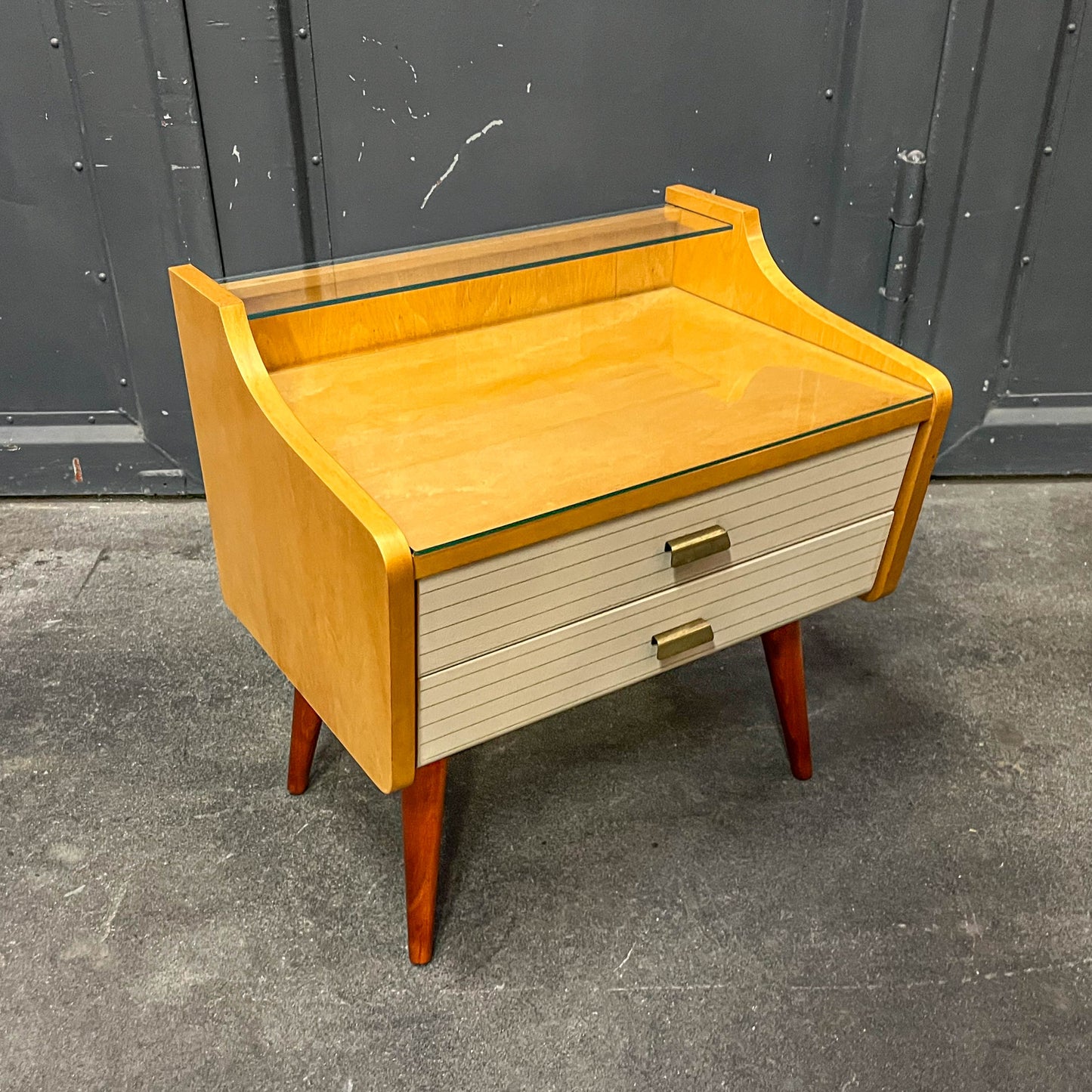 2er set mid-century nachtschränkchen, 1960er jahre - nachttische kommode schrank nightstand alt vintage Y311_2602