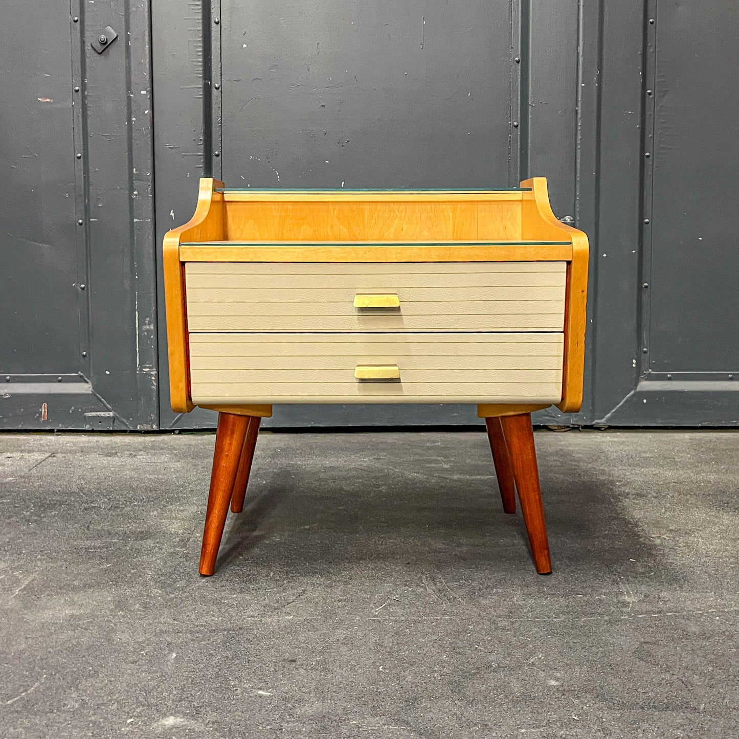 2er set mid-century nachtschränkchen, 1960er jahre - nachttische kommode schrank nightstand alt vintage Y311_2602