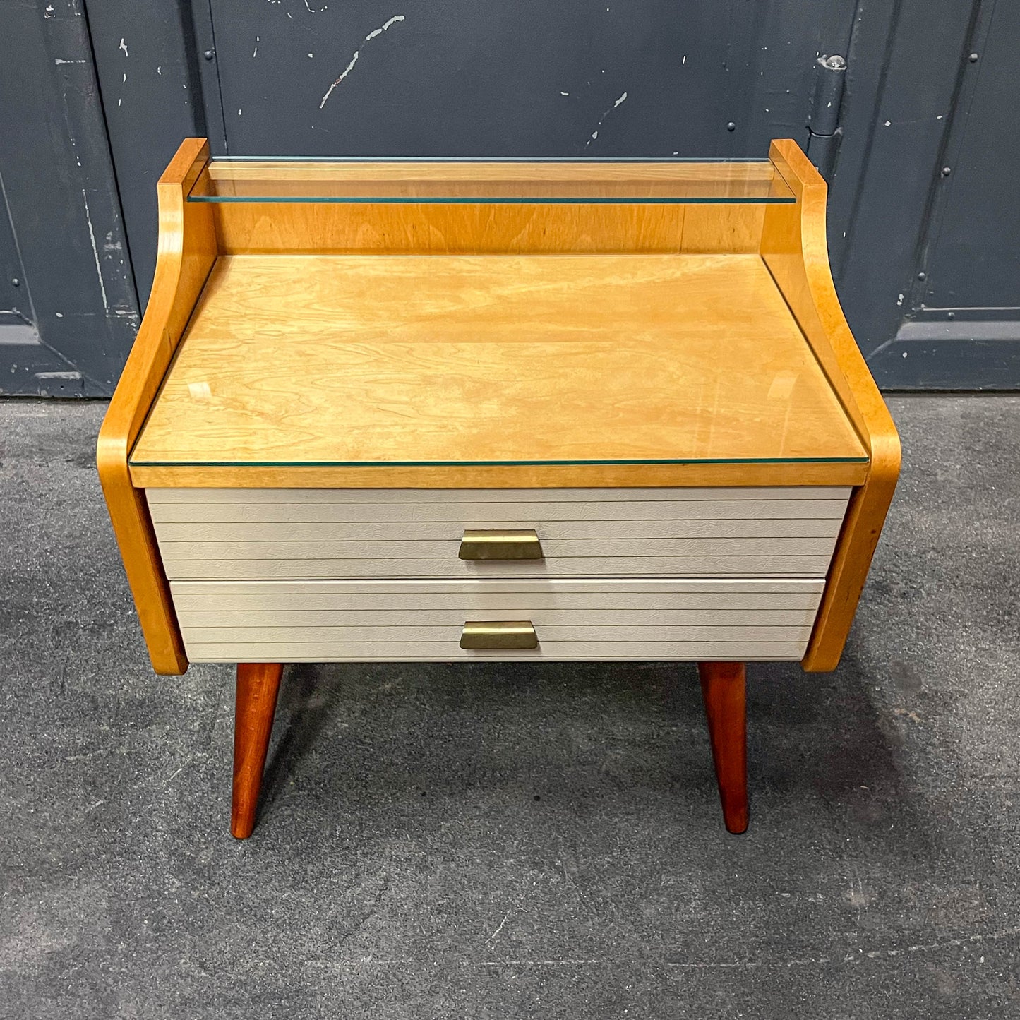 2er set mid-century nachtschränkchen, 1960er jahre - nachttische kommode schrank nightstand alt vintage Y311_2602