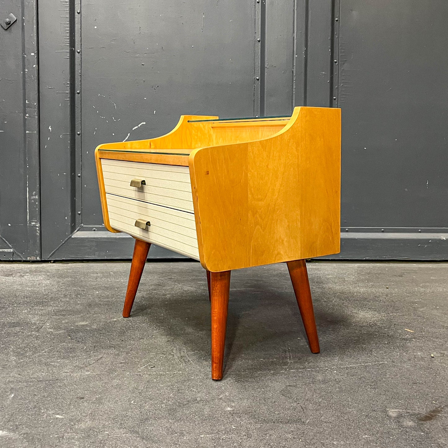2er set mid-century nachtschränkchen, 1960er jahre - nachttische kommode schrank nightstand alt vintage Y311_2602
