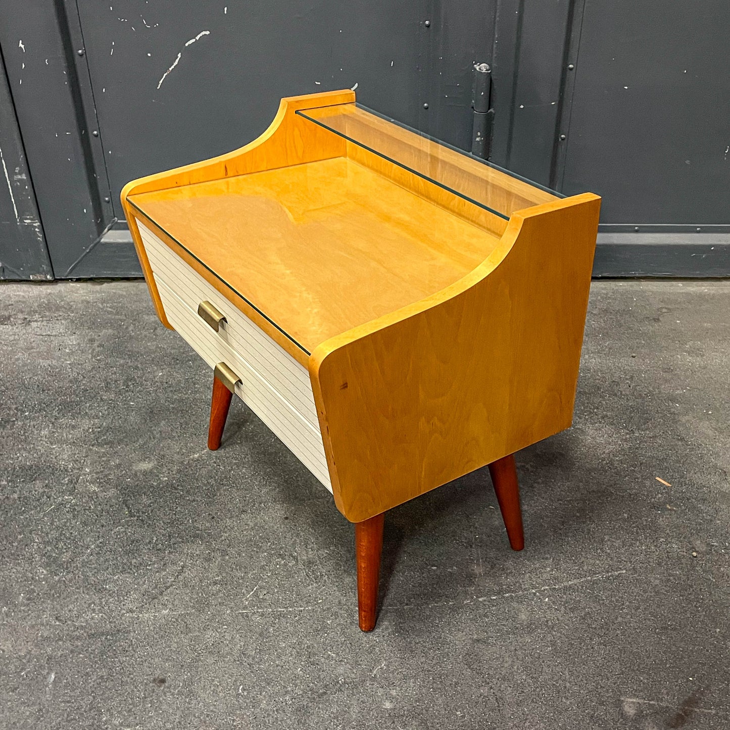 2er set mid-century nachtschränkchen, 1960er jahre - nachttische kommode schrank nightstand alt vintage Y311_2602