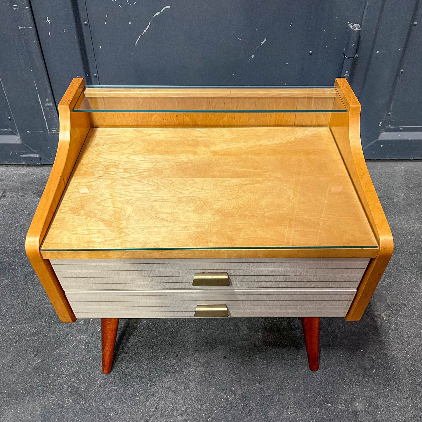 2er set mid-century nachtschränkchen, 1960er jahre - nachttische kommode schrank nightstand alt vintage Y311_2602