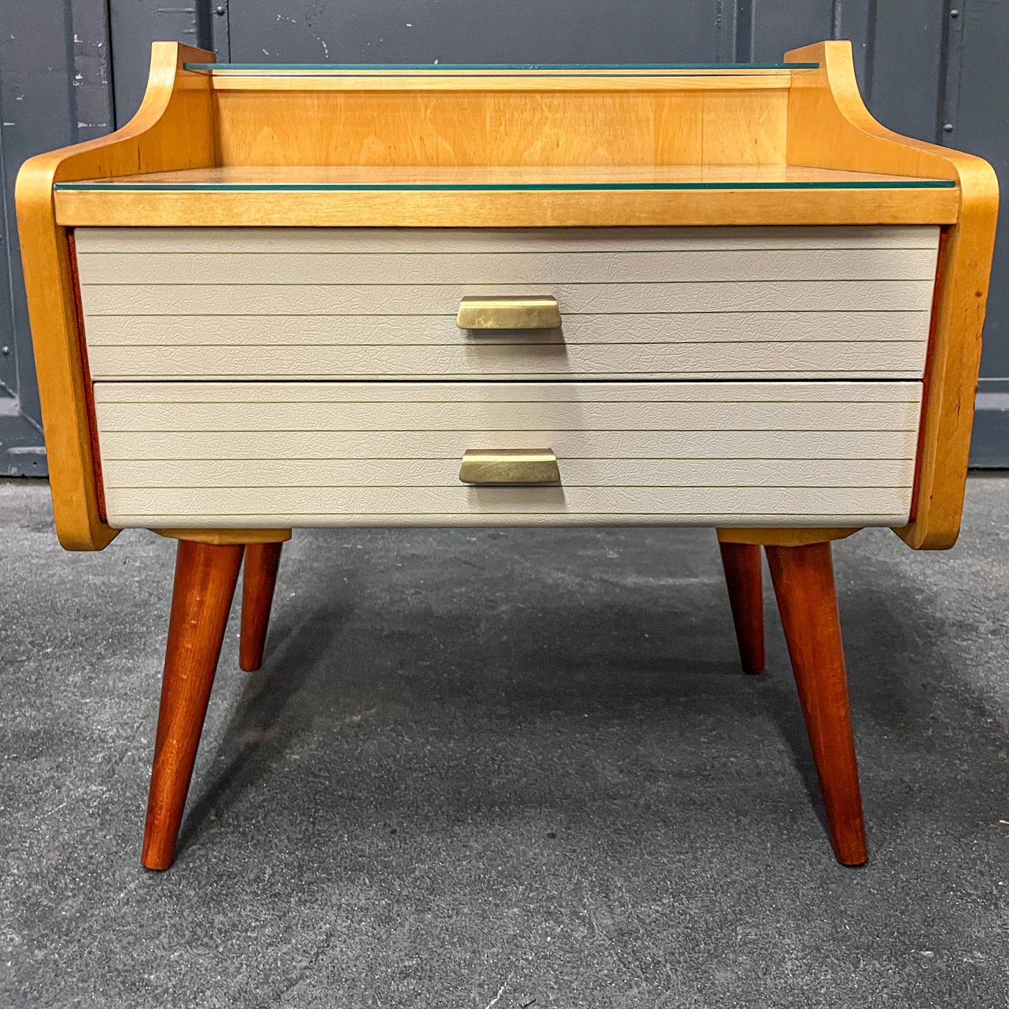 2er set mid-century nachtschränkchen, 1960er jahre - nachttische kommode schrank nightstand alt vintage Y311_2602