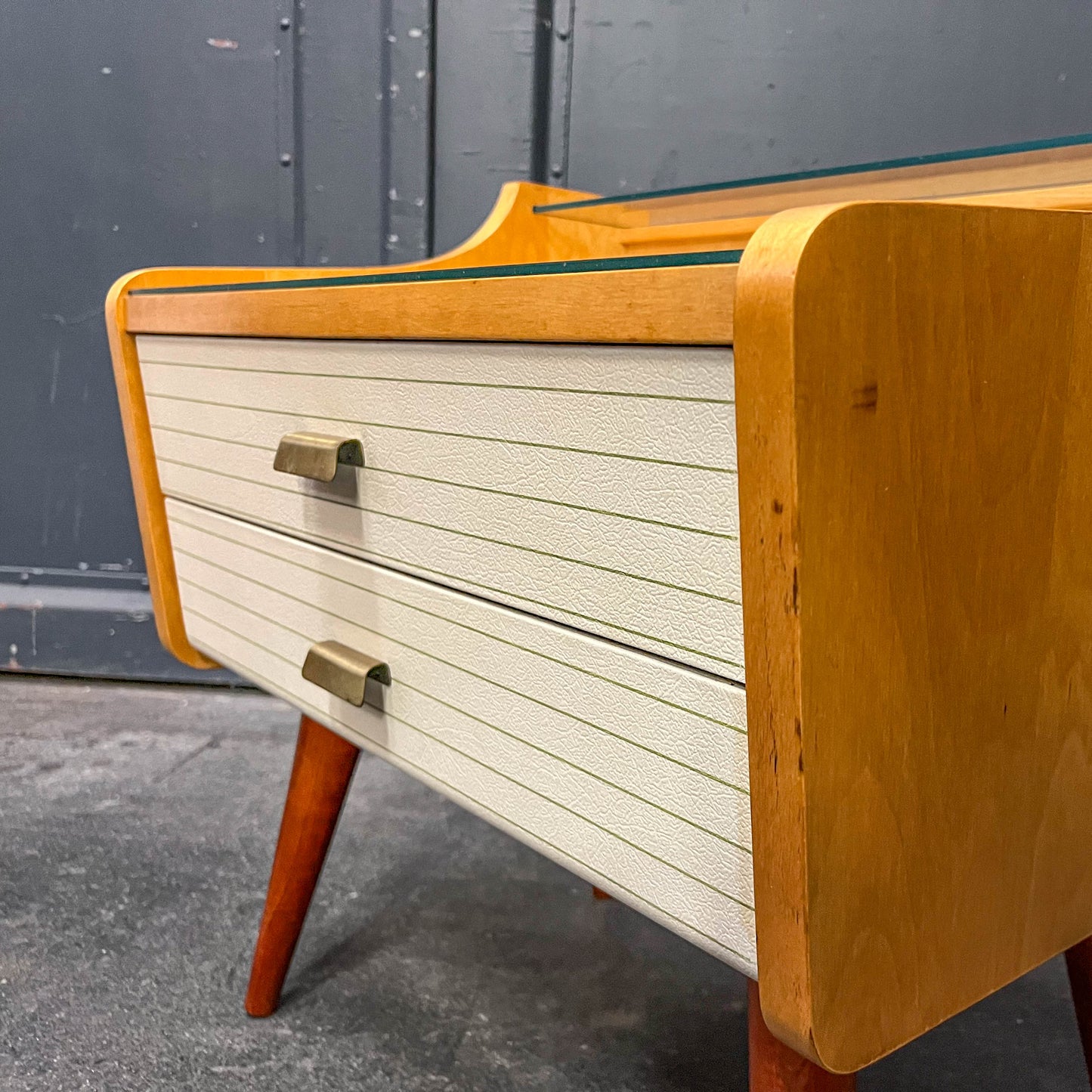 2er set mid-century nachtschränkchen, 1960er jahre - nachttische kommode schrank nightstand alt vintage Y311_2602