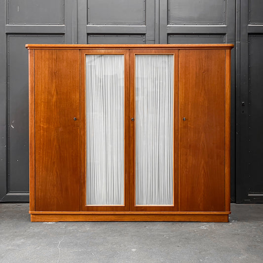 kleiderschrank in nussbaum & eiche, 1960er, 206cm