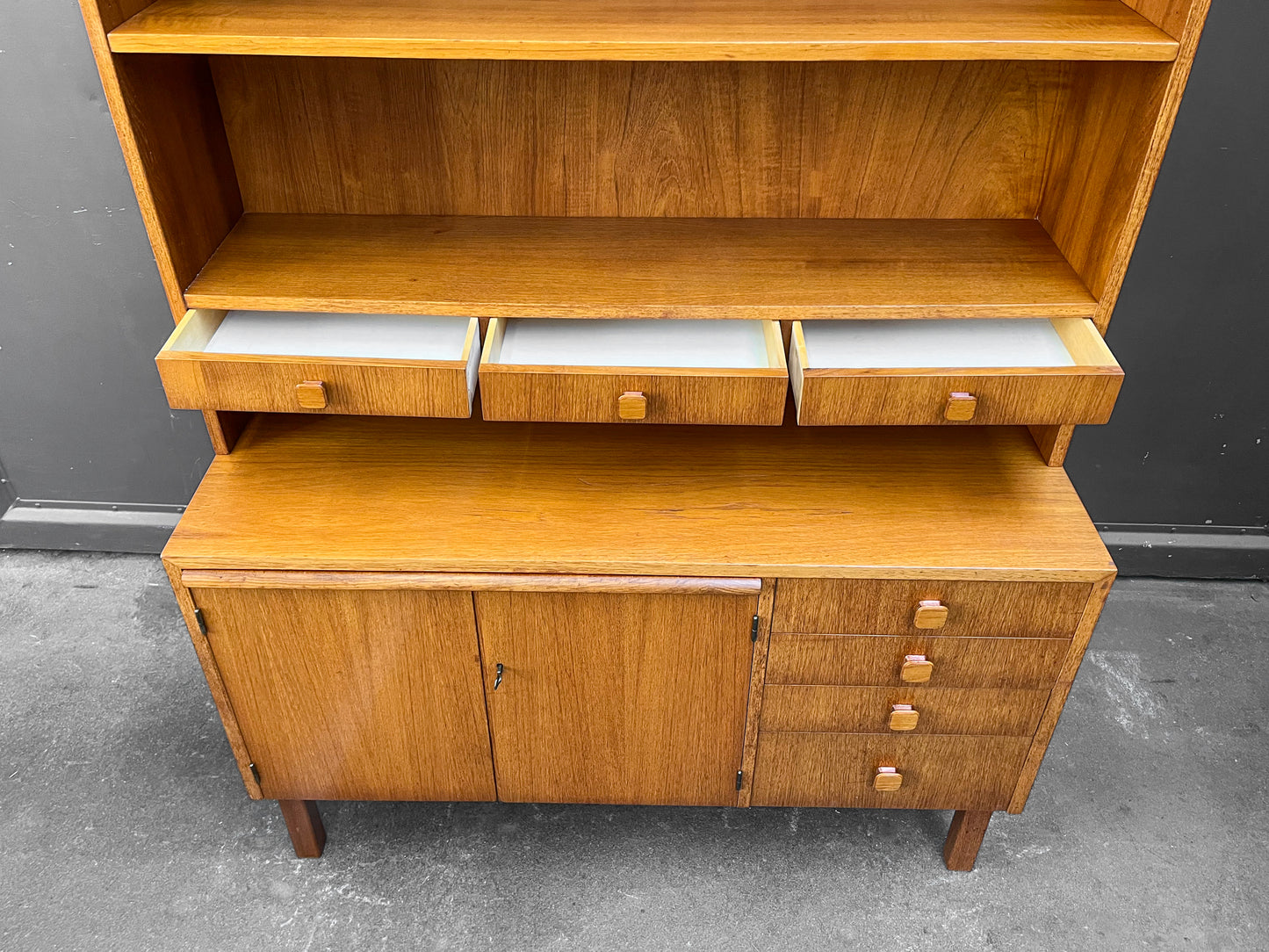 teak regalschrank, 1960er jahre, 115cm
