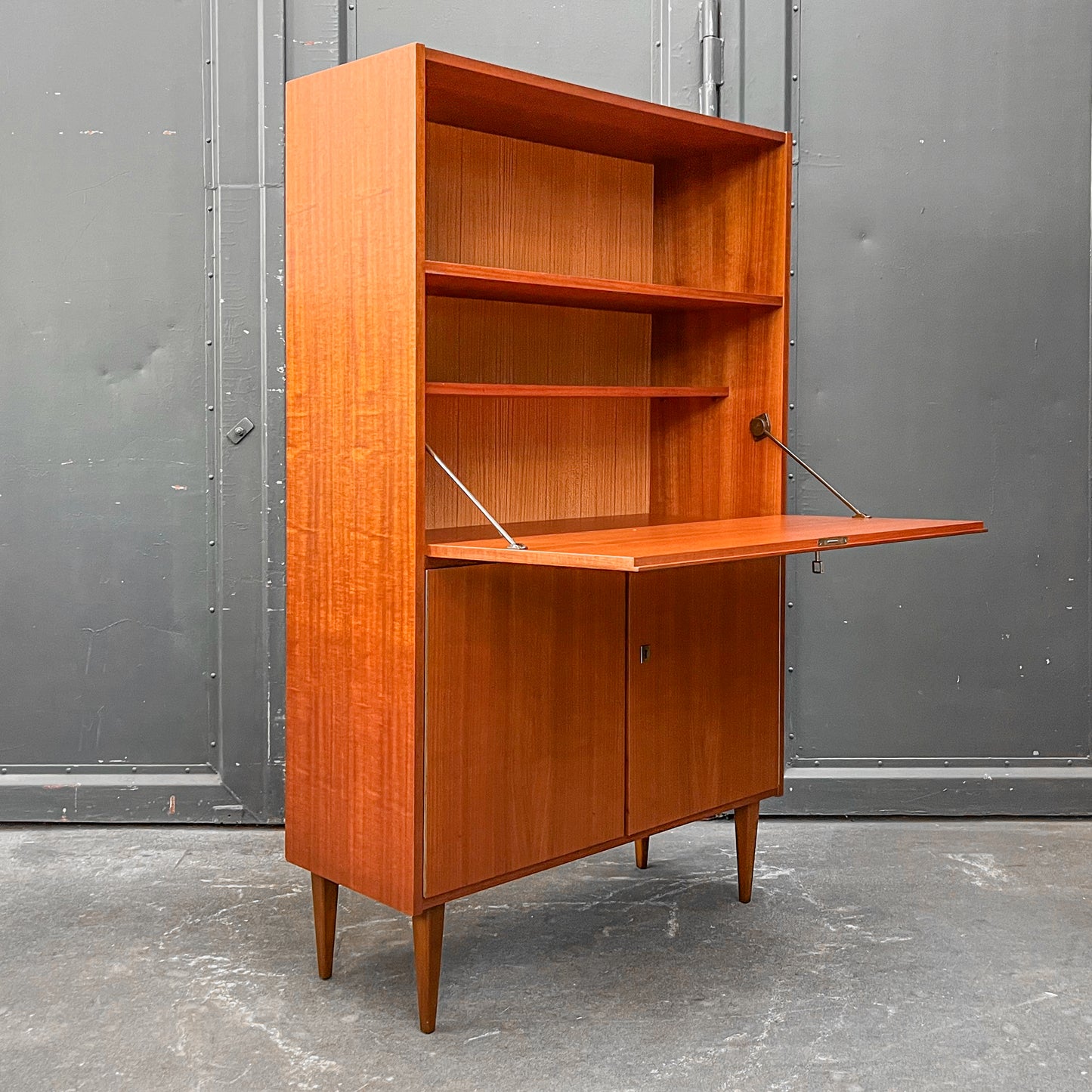 schreibschrank in mahagoni, 1960er, 90cm