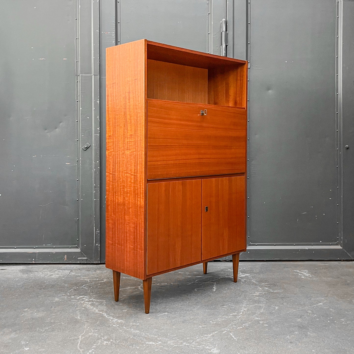 schreibschrank in mahagoni, 1960er, 90cm