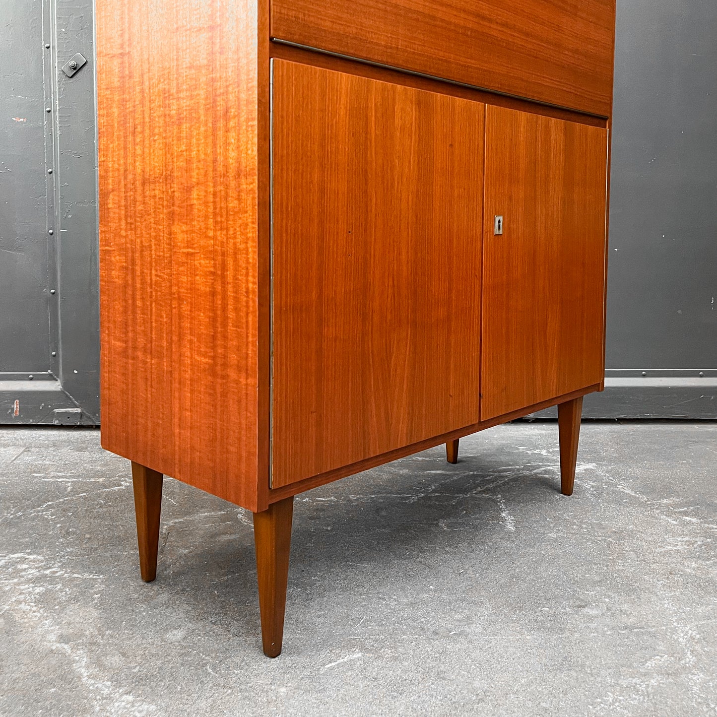 schreibschrank in mahagoni, 1960er, 90cm