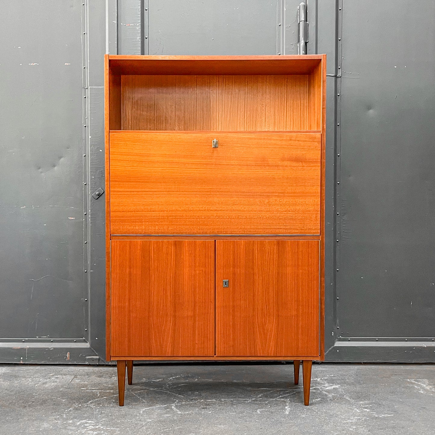 schreibschrank in mahagoni, 1960er, 90cm