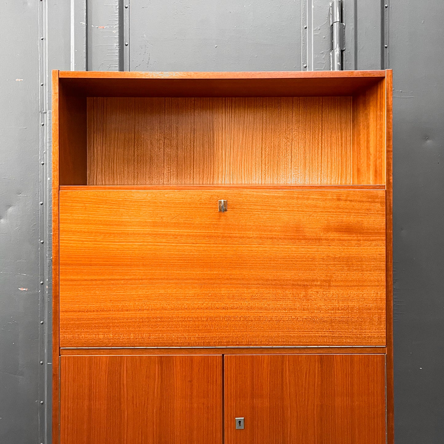 schreibschrank in mahagoni, 1960er, 90cm