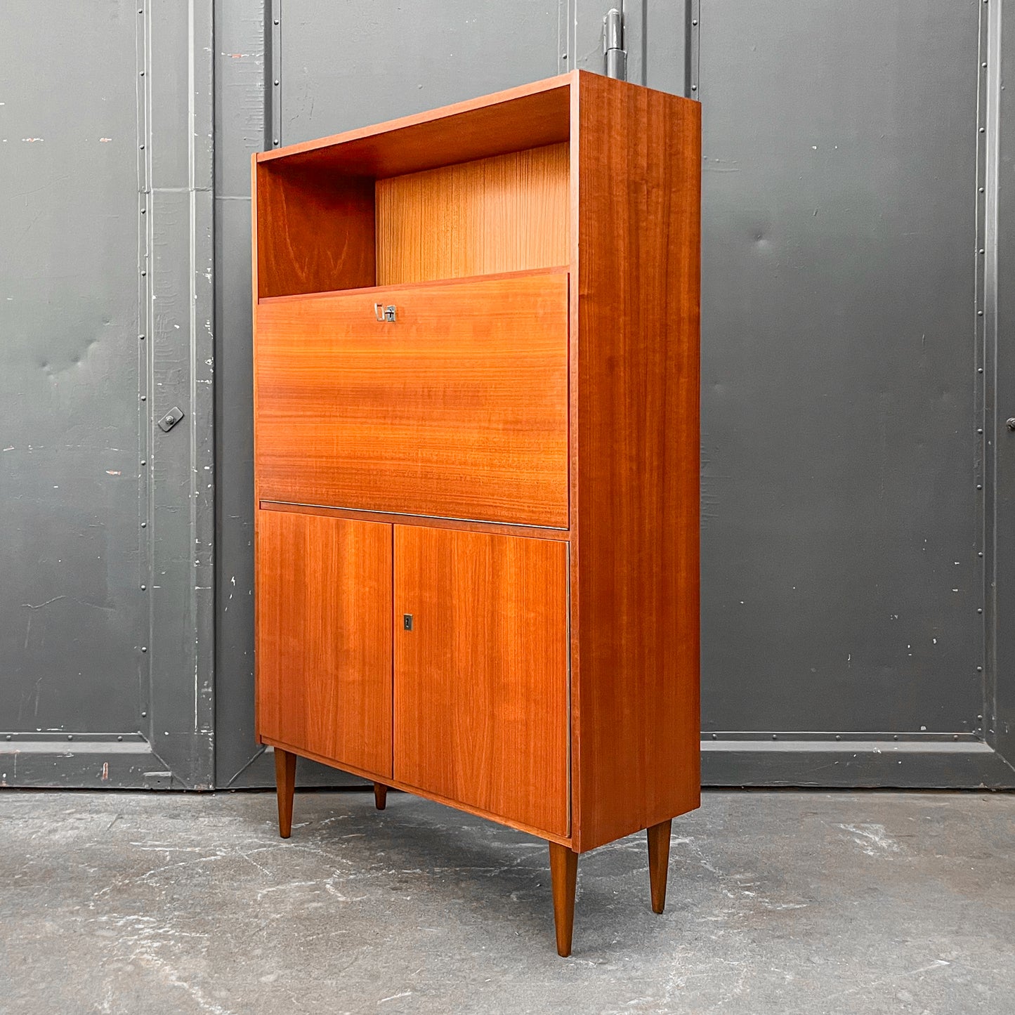 schreibschrank in mahagoni, 1960er, 90cm