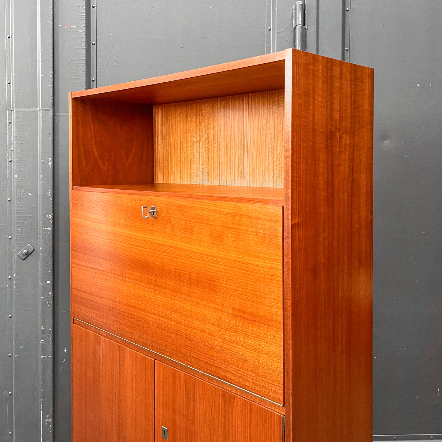 schreibschrank in mahagoni, 1960er, 90cm