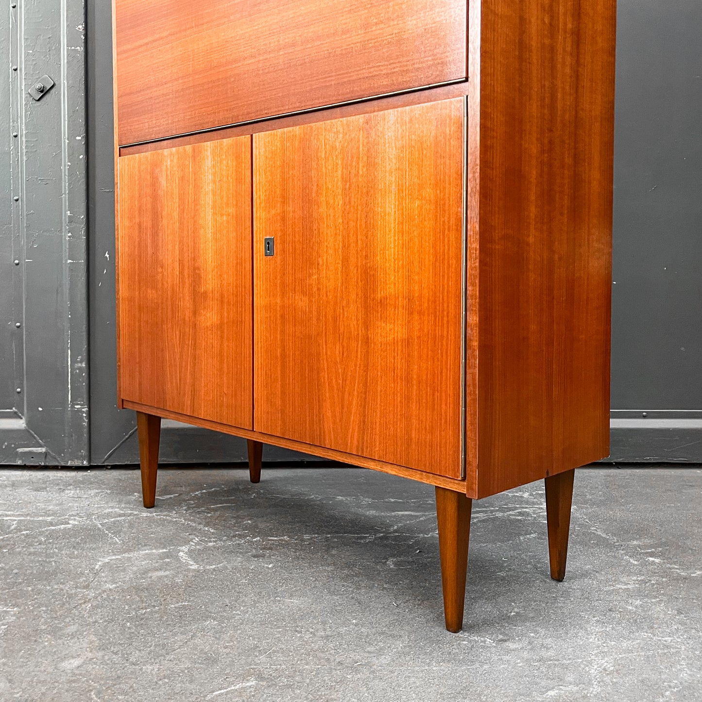 schreibschrank in mahagoni, 1960er, 90cm