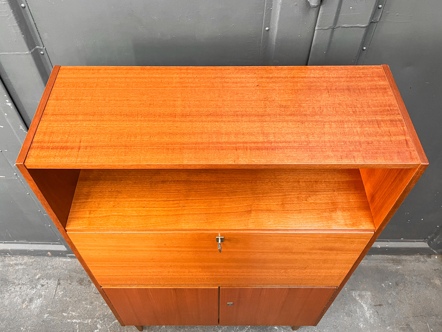 schreibschrank in mahagoni, 1960er, 90cm