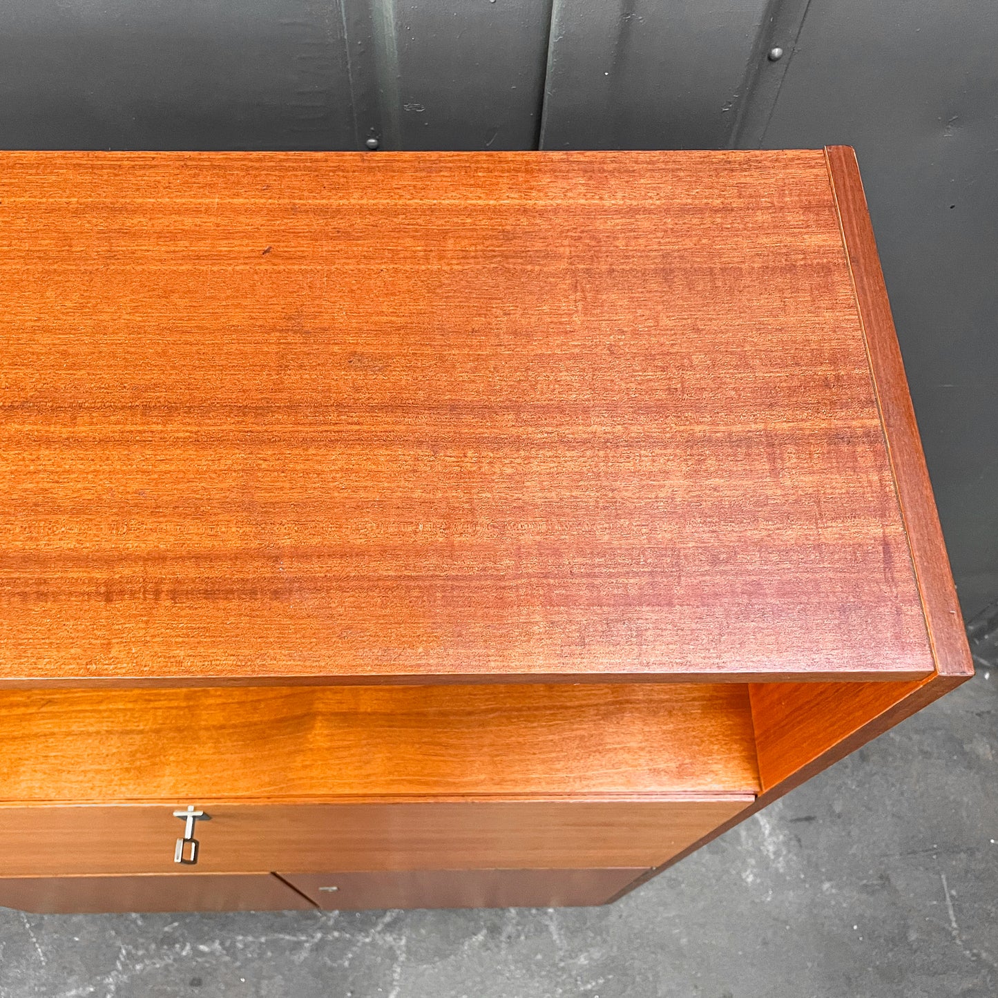 schreibschrank in mahagoni, 1960er, 90cm